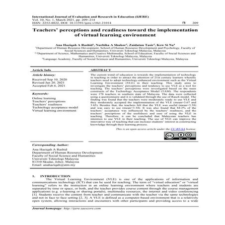 Teachers’ perceptions and readiness toward the implementation of ...