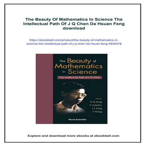 The Beauty Of Mathematics In Science The Intellectual Path Of J Q Chen ...