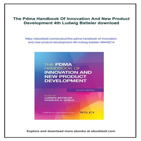 The Pdma Handbook Of Innovation And New Product Development 4th Ludwig ...