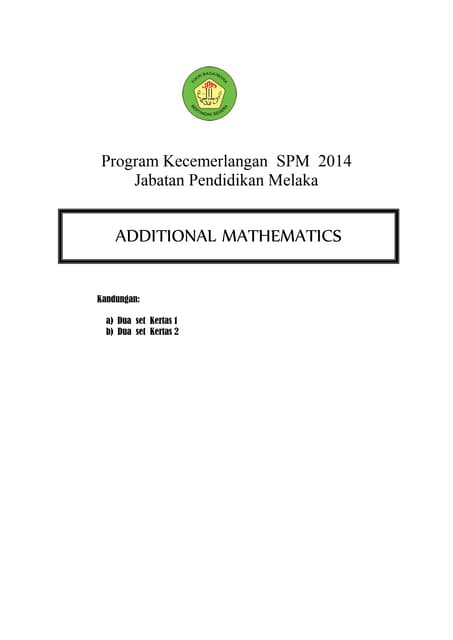 Matematik Tambahan SPM