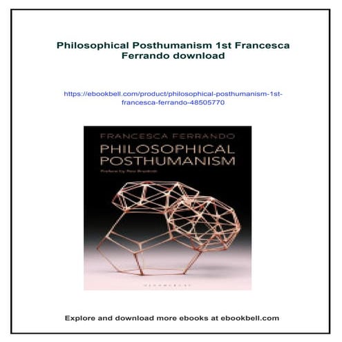 Philosophical Posthumanism 1st Francesca Ferrando