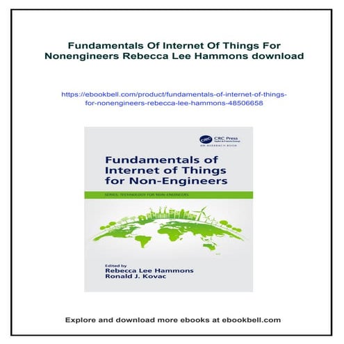 Fundamentals Of Internet Of Things For Nonengineers Rebecca Lee Hammons