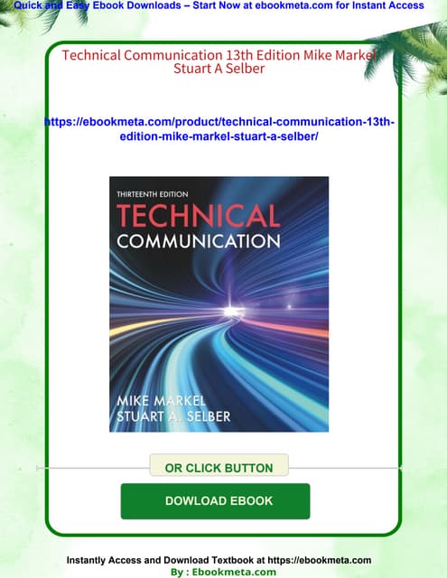 Technical Communication 13th Edition Mike Markel Stuart A Selber | PDF
