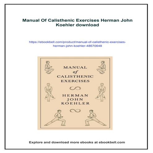 Manual Of Calisthenic Exercises Herman John Koehler | PDF