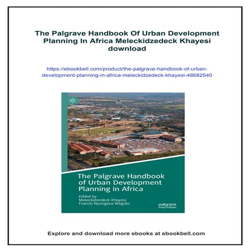 The Palgrave Handbook Of Urban Development Planning In Africa ...