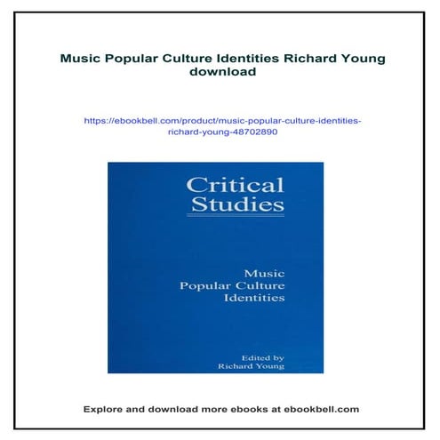 Music Popular Culture Identities Richard Young