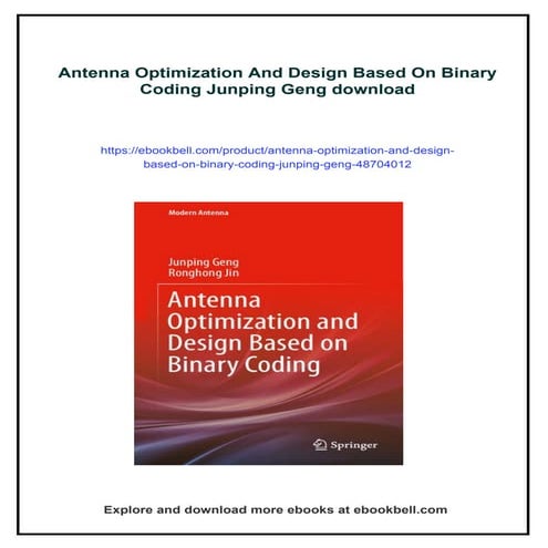 Antenna Optimization And Design Based On Binary Coding Junping Geng | PDF