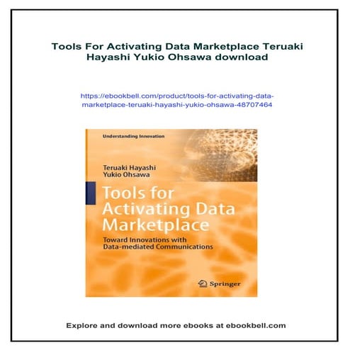 Tools For Activating Data Marketplace Teruaki Hayashi Yukio Ohsawa