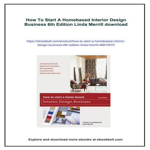 How To Start A Homebased Interior Design Business 6th Edition Linda ...