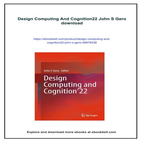 Design Computing And Cognition22 John S Gero