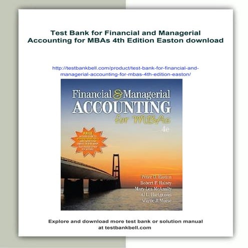Test Bank for Financial Accounting for MBAs 9th Edition By Easton, Wild ...