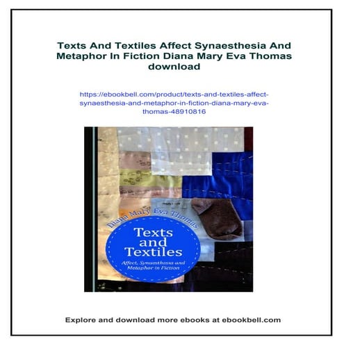 Texts And Textiles Affect Synaesthesia And Metaphor In Fiction Diana ...