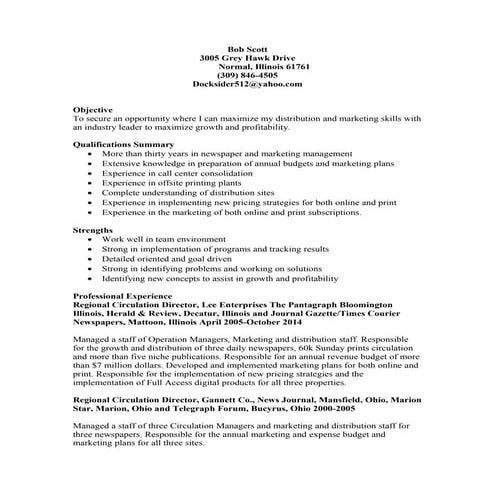 Bob Scott Updated Resume