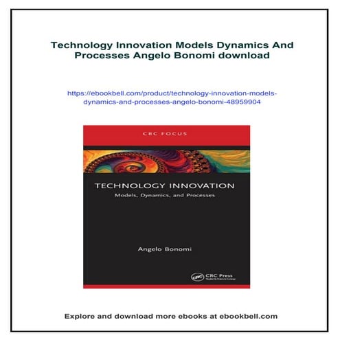 Technology Innovation Models Dynamics And Processes Angelo Bonomi
