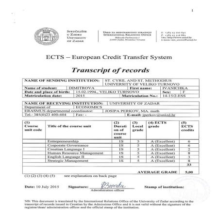 transcript of records | PDF