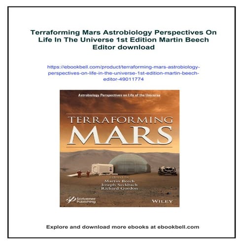 Terraforming Mars Astrobiology Perspectives On Life In The Universe 1st Editi...