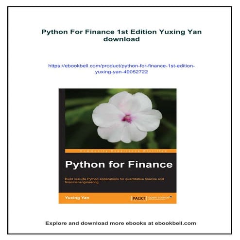 Python For Finance 1st Edition Yuxing Yan