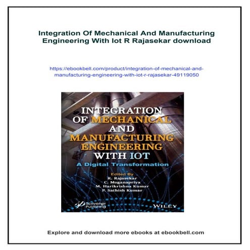 Integration Of Mechanical And Manufacturing Engineering With Iot R Rajasekar