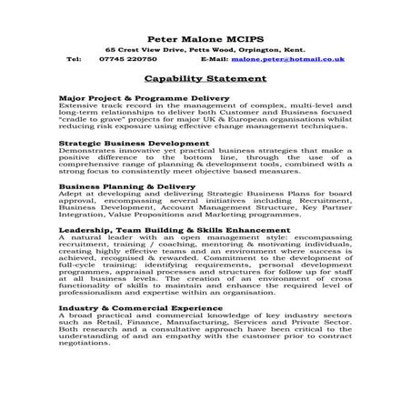 1 Capability Statement