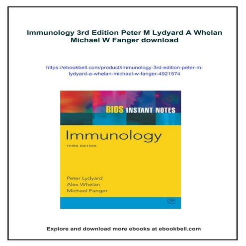 Immunology 3rd Edition Peter M Lydyard A Whelan Michael W Fanger | PDF