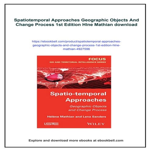 Spatiotemporal Approaches Geographic Objects And Change Process 1st Edition H...