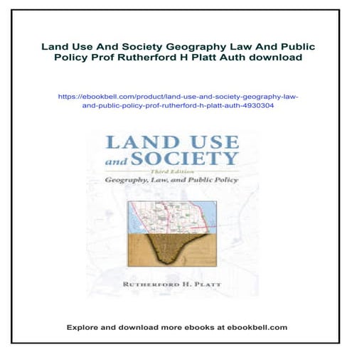 Land Use And Society Geography Law And Public Policy Prof Rutherford H Platt Auth