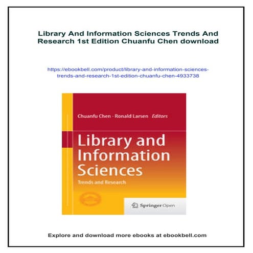 Library And Information Sciences Trends And Research 1st Edition Chuanfu Chen