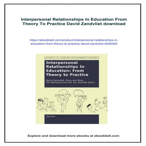 Interpersonal Relationships In Education From Theory To Practice David ...