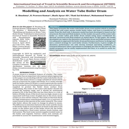 Modelling and Analysis on Water Tube Boiler Drum | PDF