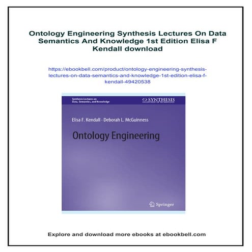 Ontology Engineering Synthesis Lectures On Data Semantics And Knowledge 1st E...