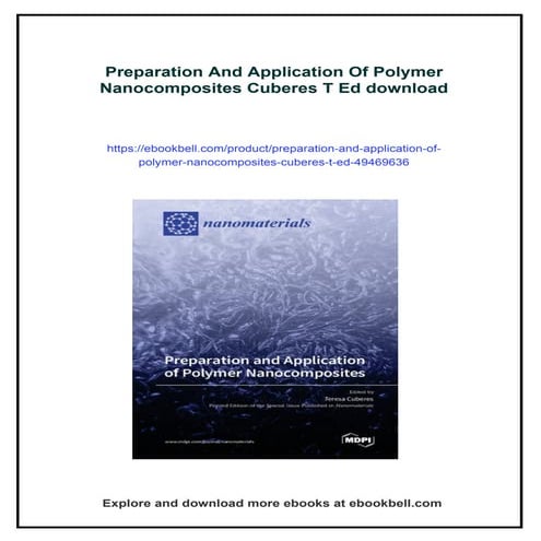Preparation And Application Of Polymer Nanocomposites Cuberes T Ed | PDF
