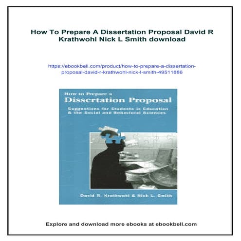 How To Prepare A Dissertation Proposal David R Krathwohl Nick L Smith