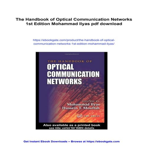 The Handbook of Optical Communication Networks 1st Edition Mohammad ...