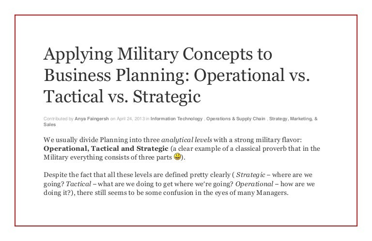 Tactical Planning Examples And Benefits – HQZY