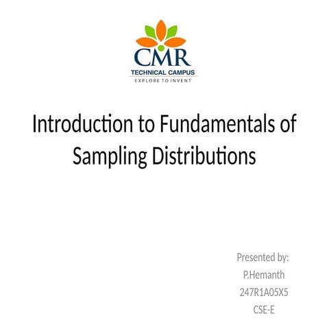 Chapter 3 sampling and sampling distribution | PPTX