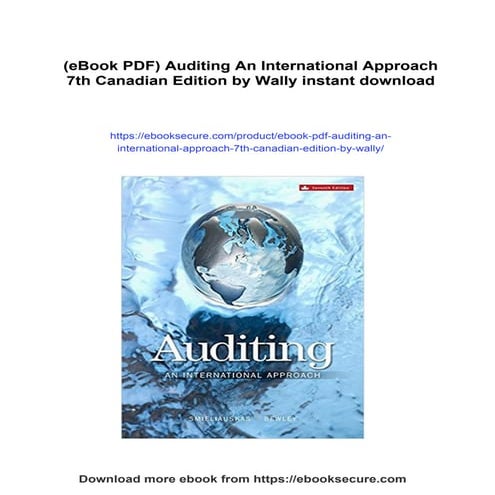 (eBook PDF) Auditing An International Approach 7th Canadian Edition by Wally