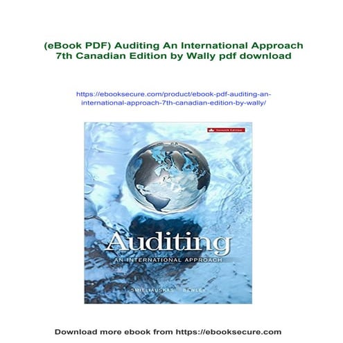 (eBook PDF) Auditing An International Approach 7th Canadian Edition by Wally