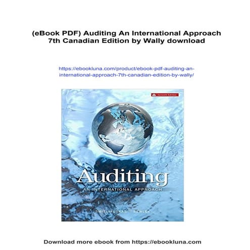(eBook PDF) Auditing An International Approach 7th Canadian Edition by Wally