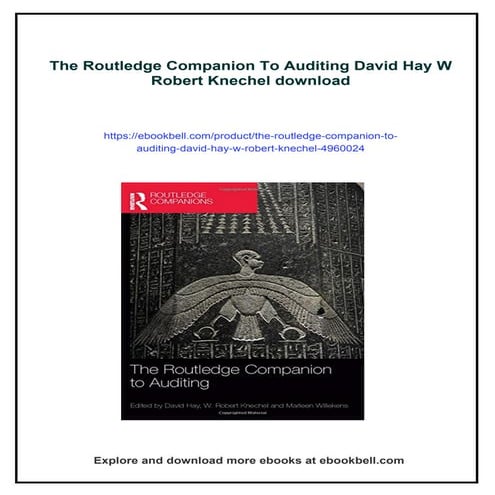 The Routledge Companion To Auditing David Hay W Robert Knechel | PDF