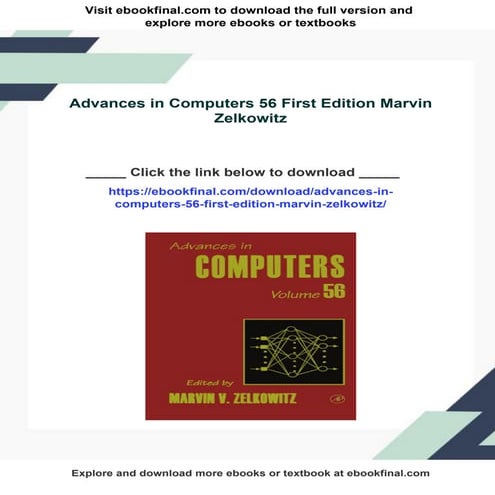 Advances in Computers 56 First Edition Marvin Zelkowitz