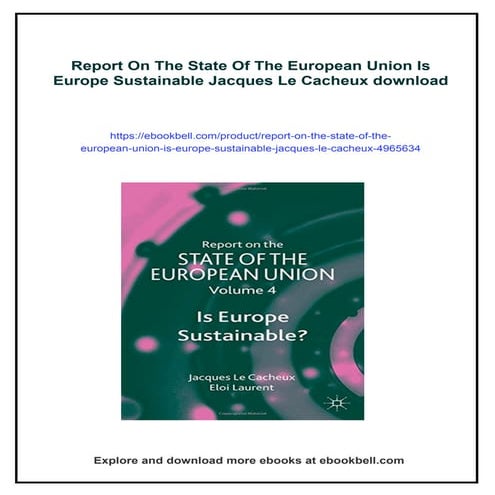 Report On The State Of The European Union Is Europe Sustainable Jacques ...