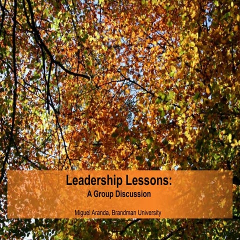 Lessons in Leadership Presentation - City of Menifee 10 15