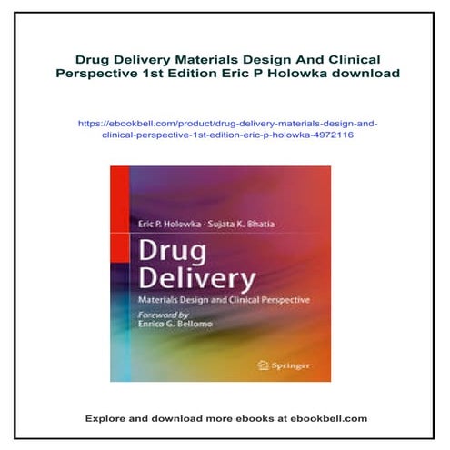 Drug Delivery Materials Design And Clinical Perspective 1st Edition ...