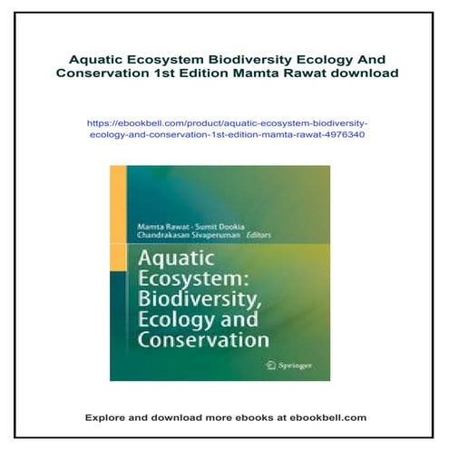 Aquatic Ecosystem Biodiversity Ecology And Conservation 1st Edition ...