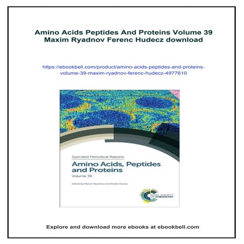 Amino Acids Peptides And Proteins Volume 39 Maxim Ryadnov Ferenc Hudecz