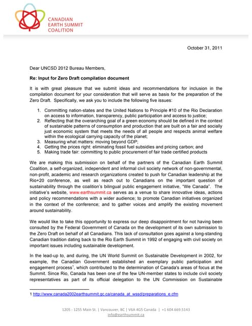 248 canadian earth summit coalition   submission to un zero draft 