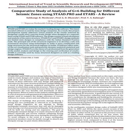Comparative Study of Analysis of G 6 Building for Different Seismic Zones usi...