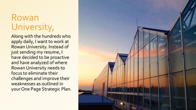 Strategic plan- Rowan University