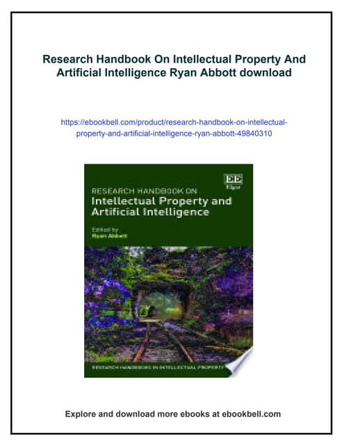 Research Handbook On Intellectual Property And Artificial Intelligence Ryan A...