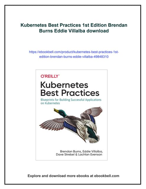 Kubernetes Best Practices 1st Edition Brendan Burns Eddie Villalba